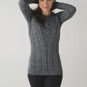 Lululemon Rest Less Pullover 2nd Release Heathered Black Workout Pilates Gym